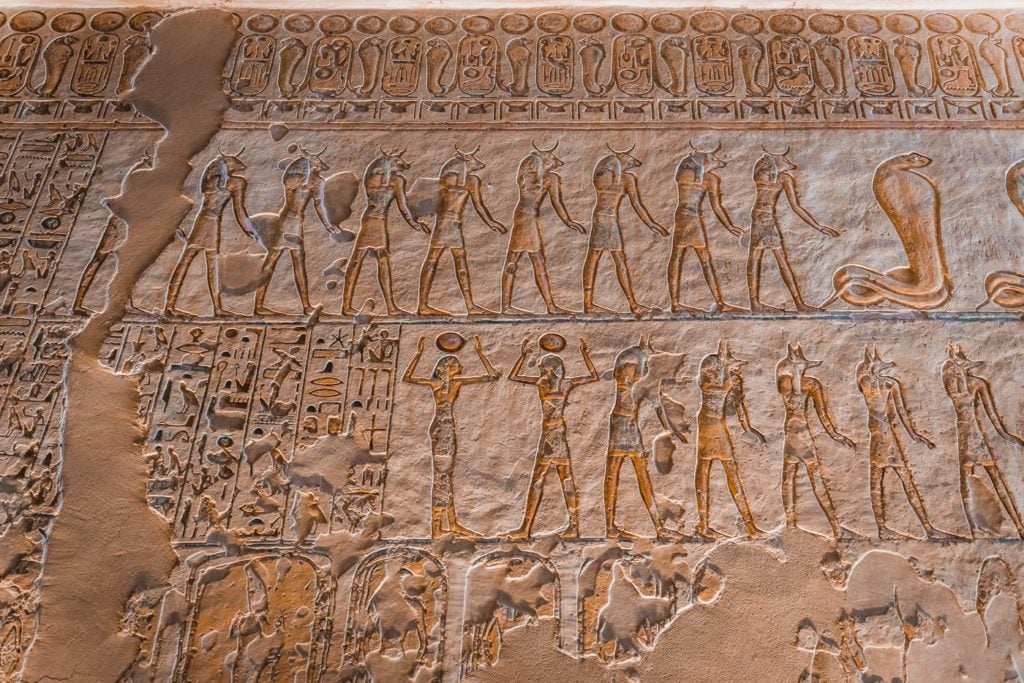 Egyptian hieroglyphs in the Tomb of Seti I