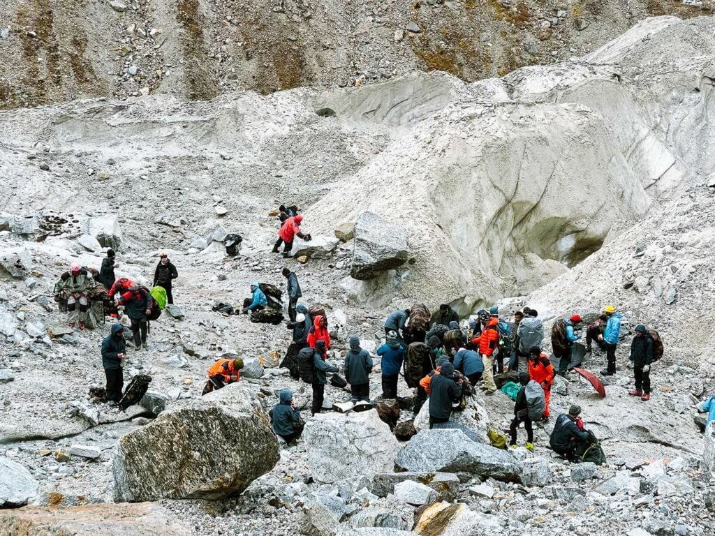 Himalayan Mountaineering Institute Students at Rathong Glacier
