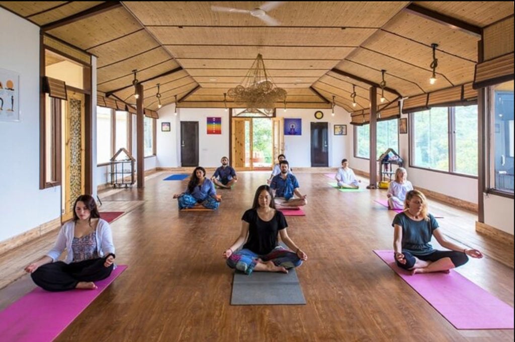Yoga class in Rishikesh