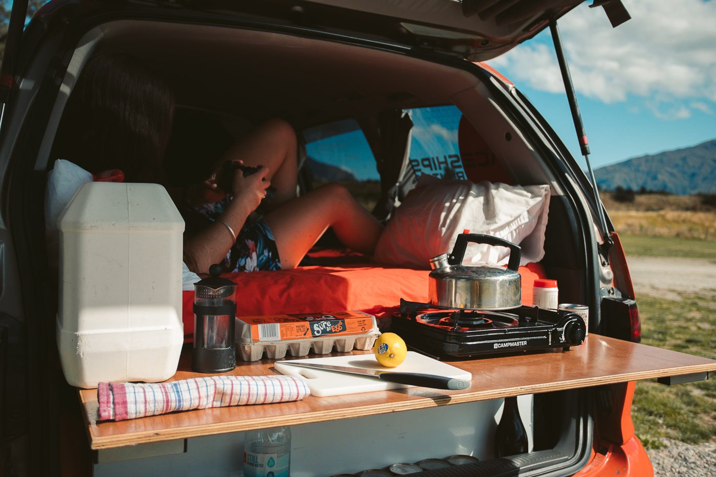 cooking outside in a van