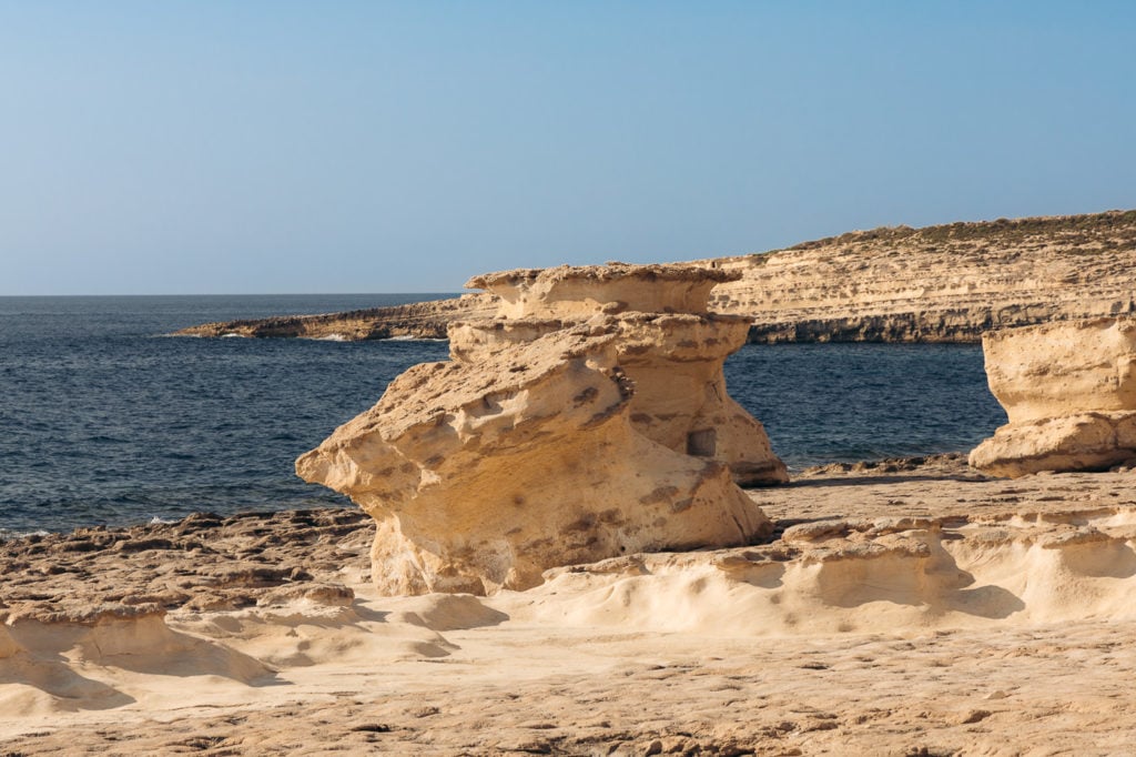 Limestone Formations in Delimara Point, Malta