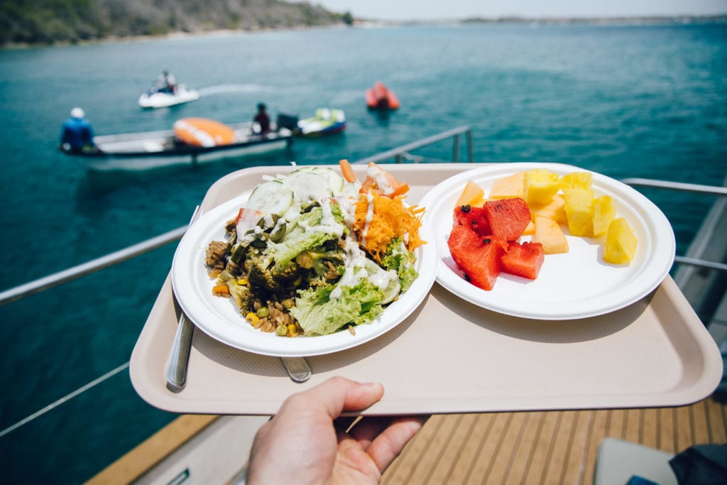 Caribbean lunch and fruit