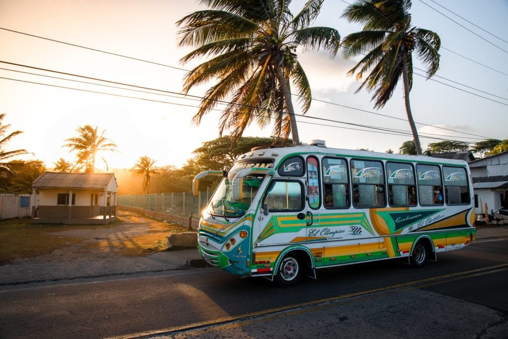 Bus Transport on San Andres Island in Colombia