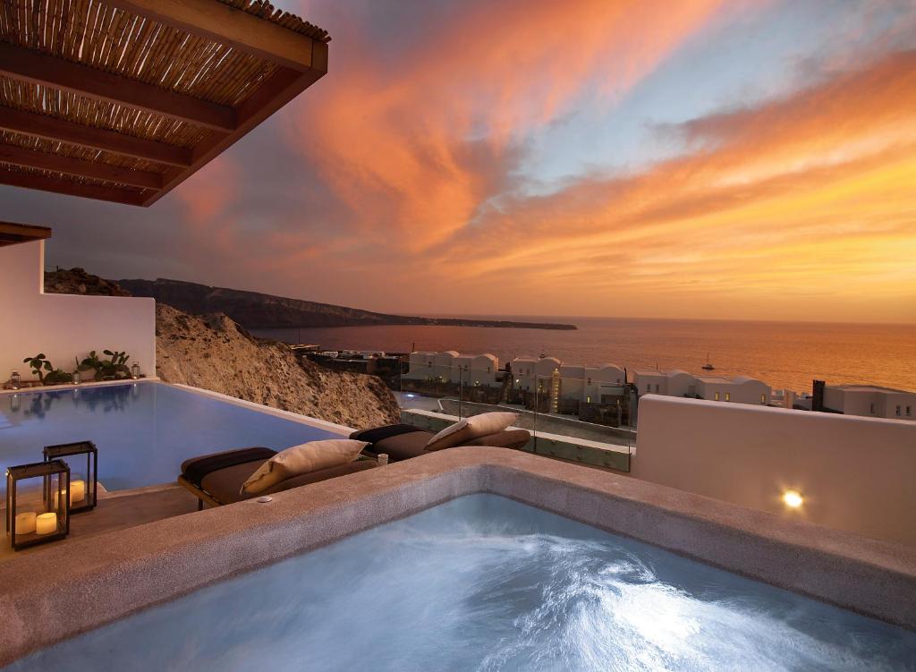 Sunset from Santo Pure Oia Suites