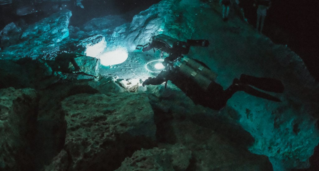 Scuba Diving the Bat Cave Line