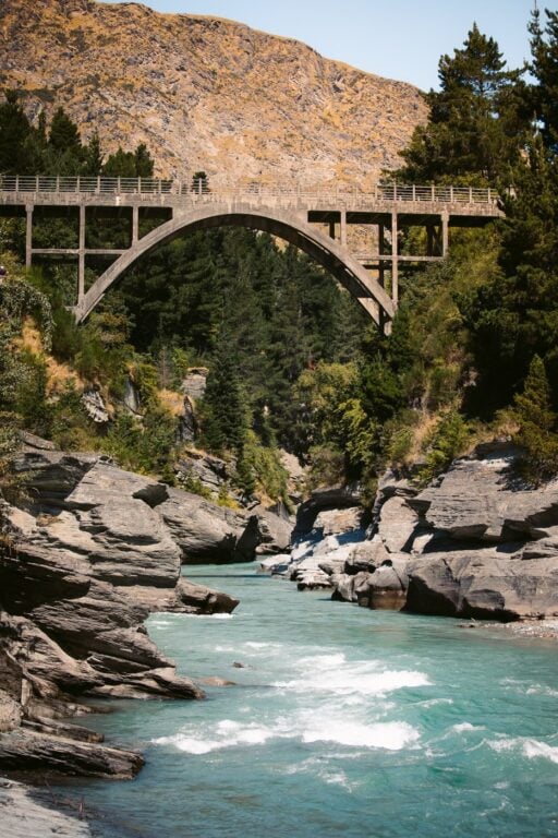 EDITH CAVELL BRIDGE IN SKIPPERS CANYON, QUEENSTOWN NEW ZEALAND