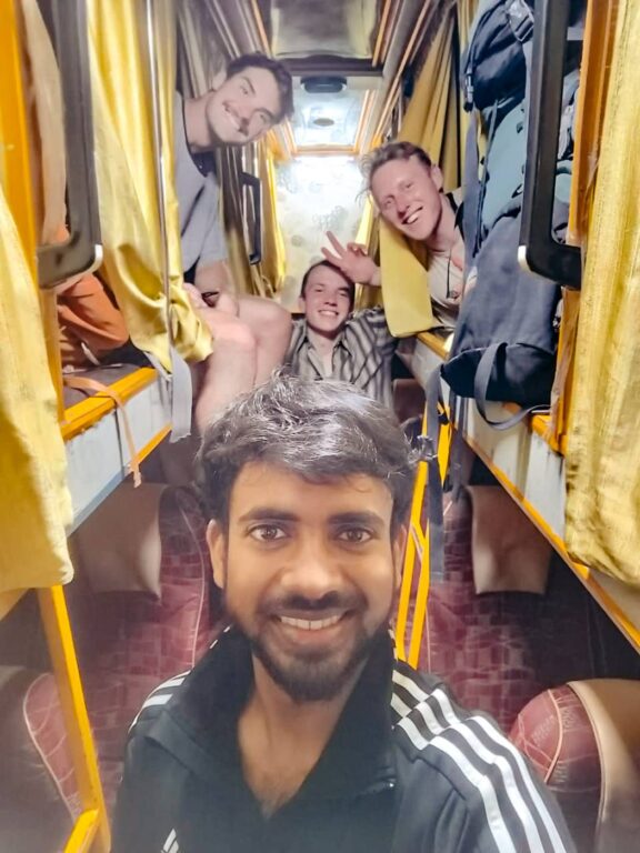 Selfie on India Sleeper Bus