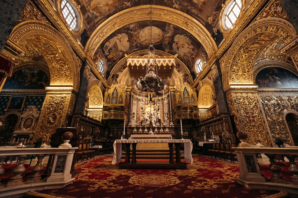 Interior of St. John's Co-cathedral in Valletta