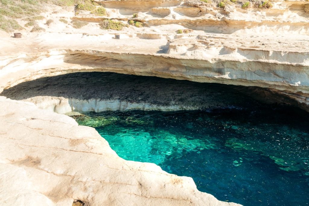 Blue natural swimming pool in Malta