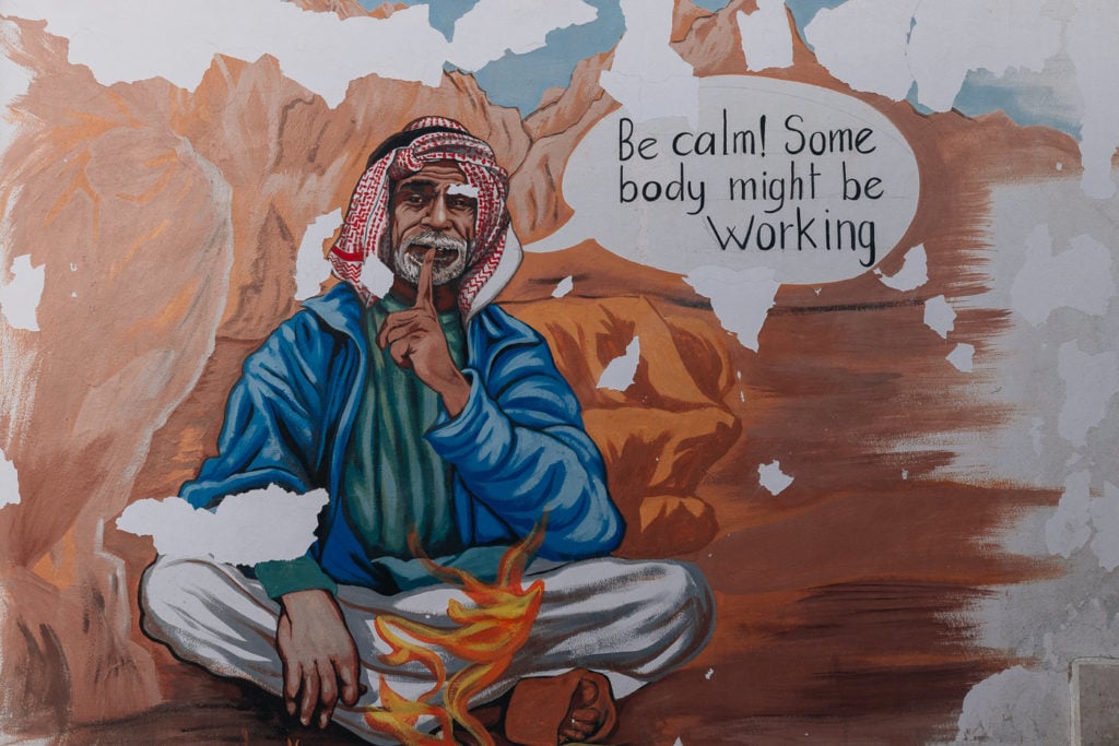 Street art of Bedouin man in Egypt