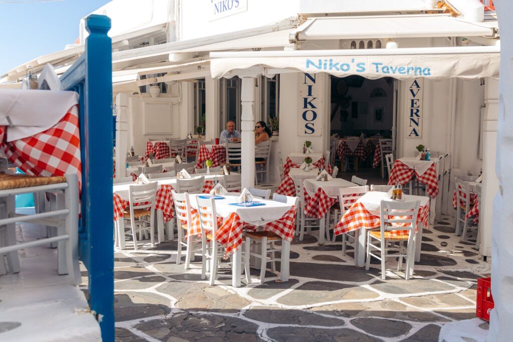 Street restaurant at Mykonos Town