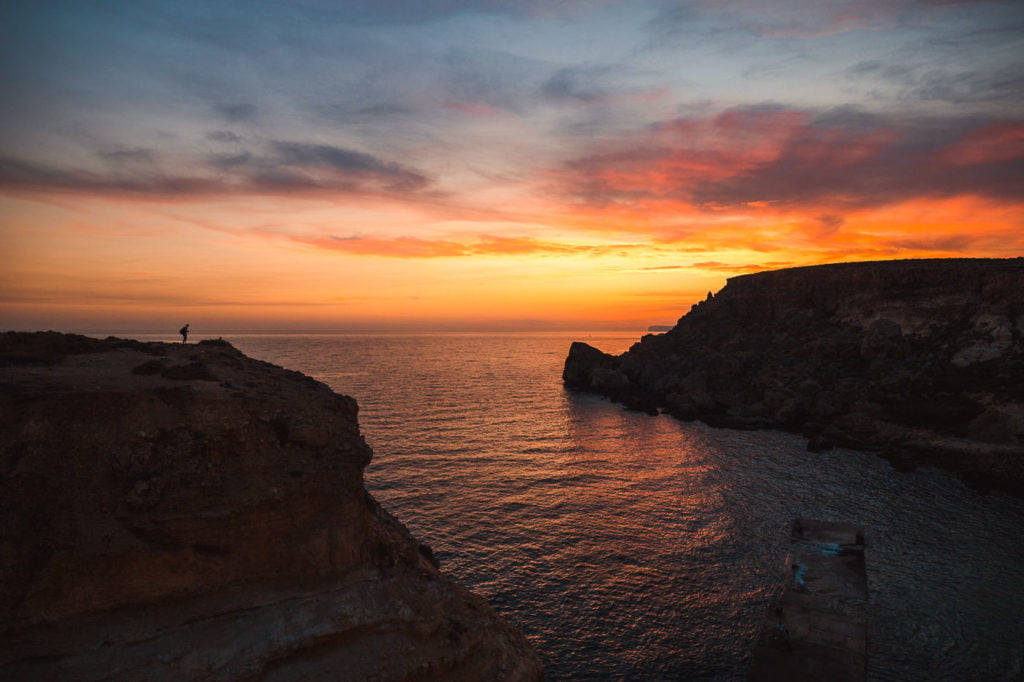 Sunset at Anchor Bay, Malta