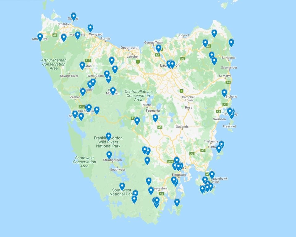 Tasmania Travel Map