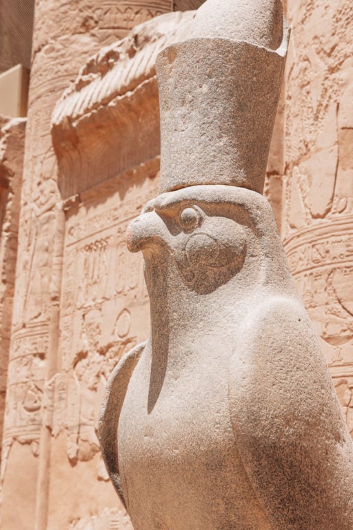 Horus statue at the Temple of Edfu near Aswan