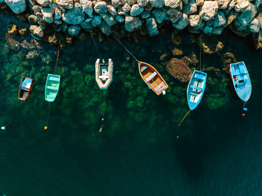 Small boats in Valletta Grand Harbour