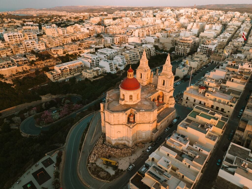 Church on the hill in Mellieha, Malta