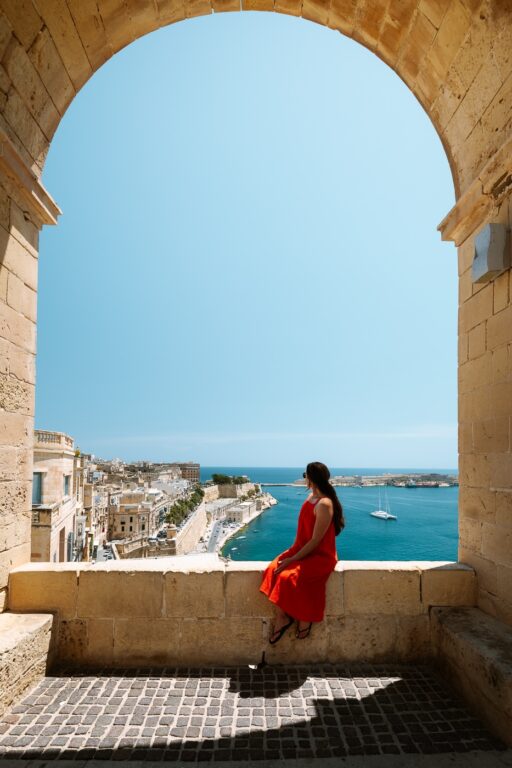 View at Upper Barrakka Gardens over Grand Harbour, Valletta