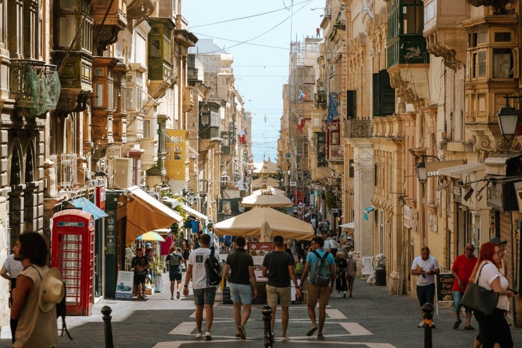 Streets of Valletta in Malta