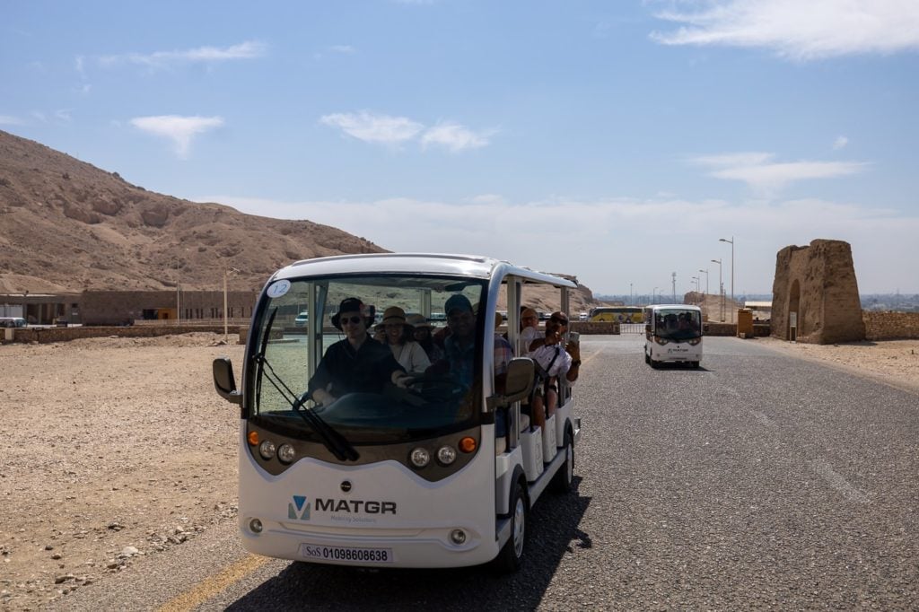 Electric bus at the Valley of the Kings