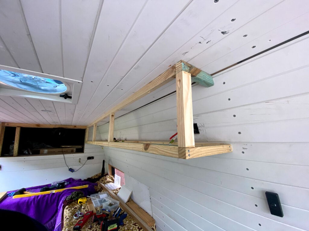 FRAMING UP OVERHEAD CABINETS IN A DIY VAN CONVERSION