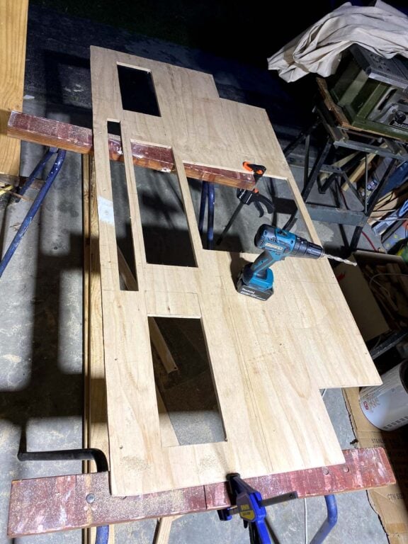 CUTTING THE SLOTS FOR THE FACE OF A FIXED PLATFORM BED IN A DIY VAN CONVERSION