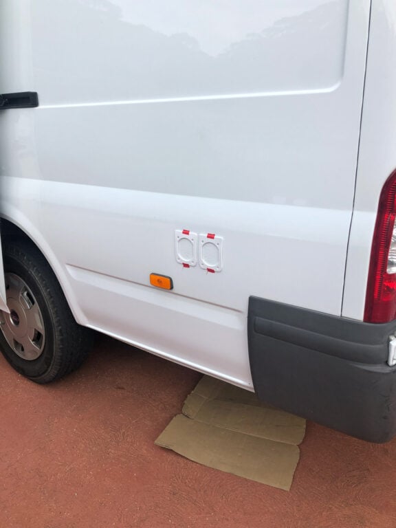 MOUNTING SHORE POWER INLET AND EXTERNAL GPO IN A DIY CAMPERVAN CONVERSION 