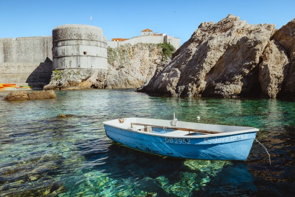 Small row boat in West Harbor, Dubrovnik