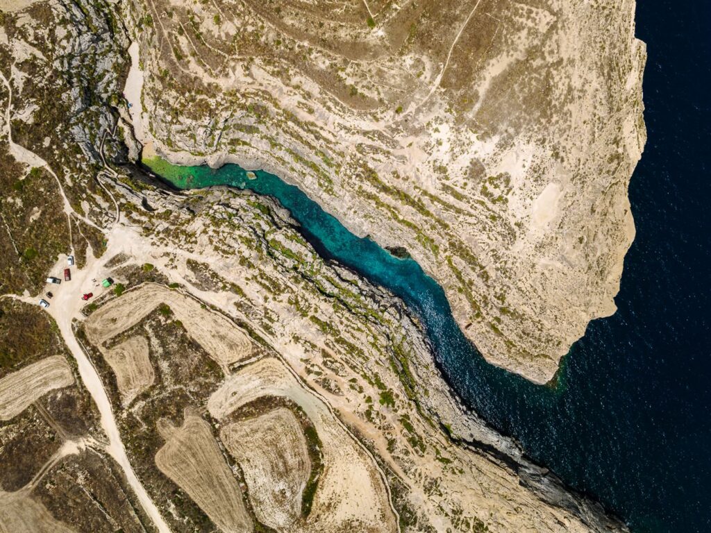 Wied Il Ghasri gorge, aerial photo