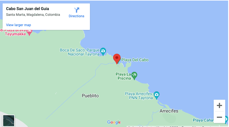 Cabo San Juan Map in Tayrona National Park