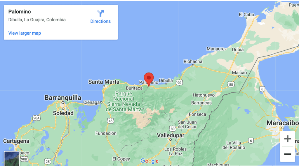 Palomino location in Colombia on Map